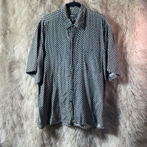 Stylish Black and White Casual Button Down Shirt